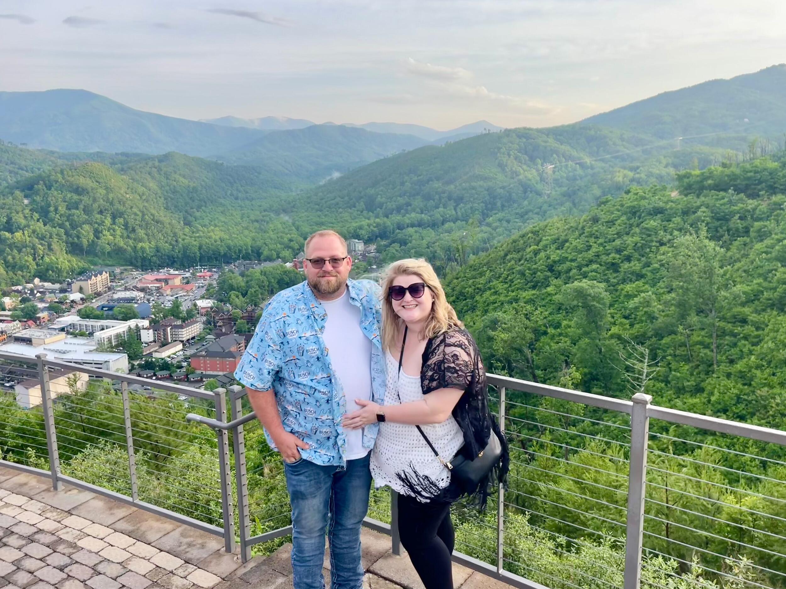 Our first vacation together to a romantic cabin in the mountains in Gatlinburg, Tennessee 