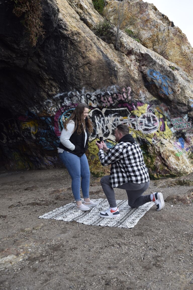The best day of our lives! On January 27, 2024 Kevin surprised Abbey by getting on one knee and proposing in the same spot that he asked her to be his girlfriend all those years earlier!
