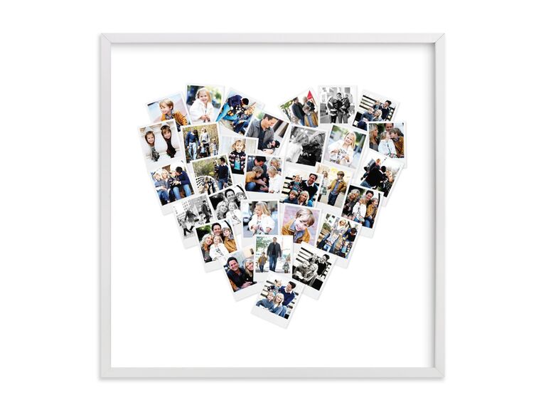 Heart photo collage anniversary gift for parents