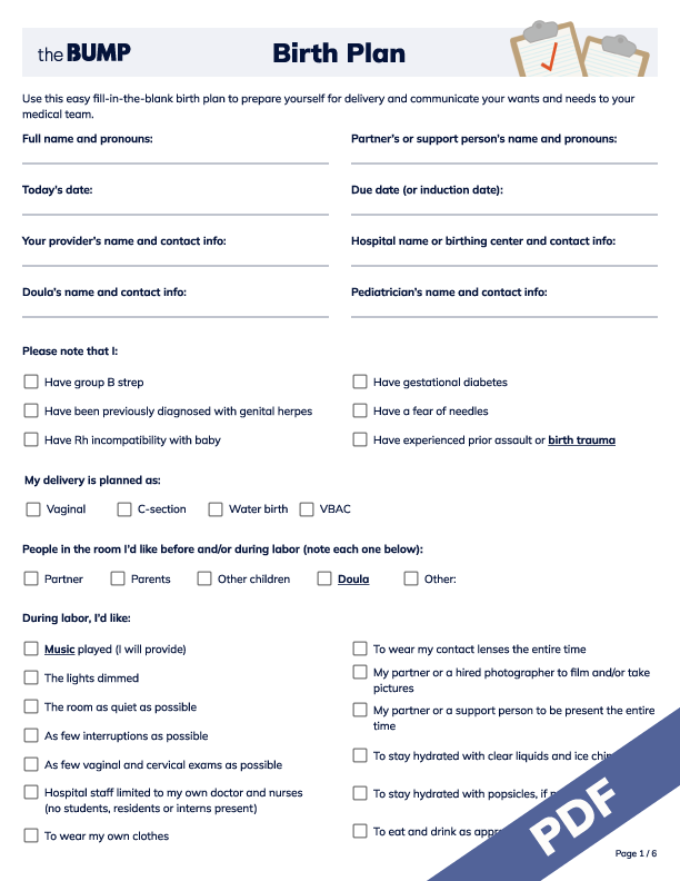 Maternity hospital bag checklist *Printable word document*