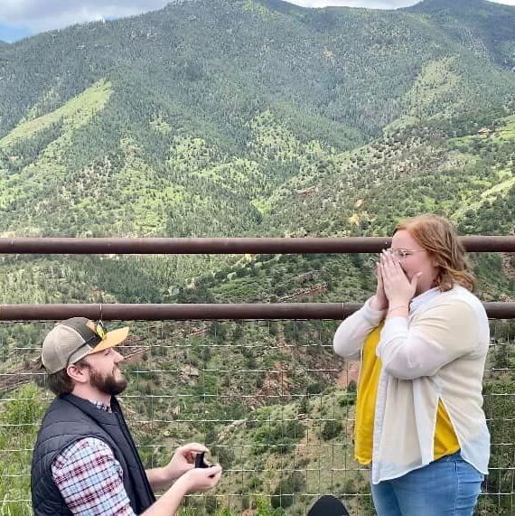 SUDDENLY SAMSON! 
In June of 2023, Zach finally proposed to Cassie in the Mountains of Colorado while they were on a summer vacation.   She said Yes! (obviously) The couple celebrated the rest of the trip enjoying amazing dinners, seeing beautiful scenery and being in each others company.  