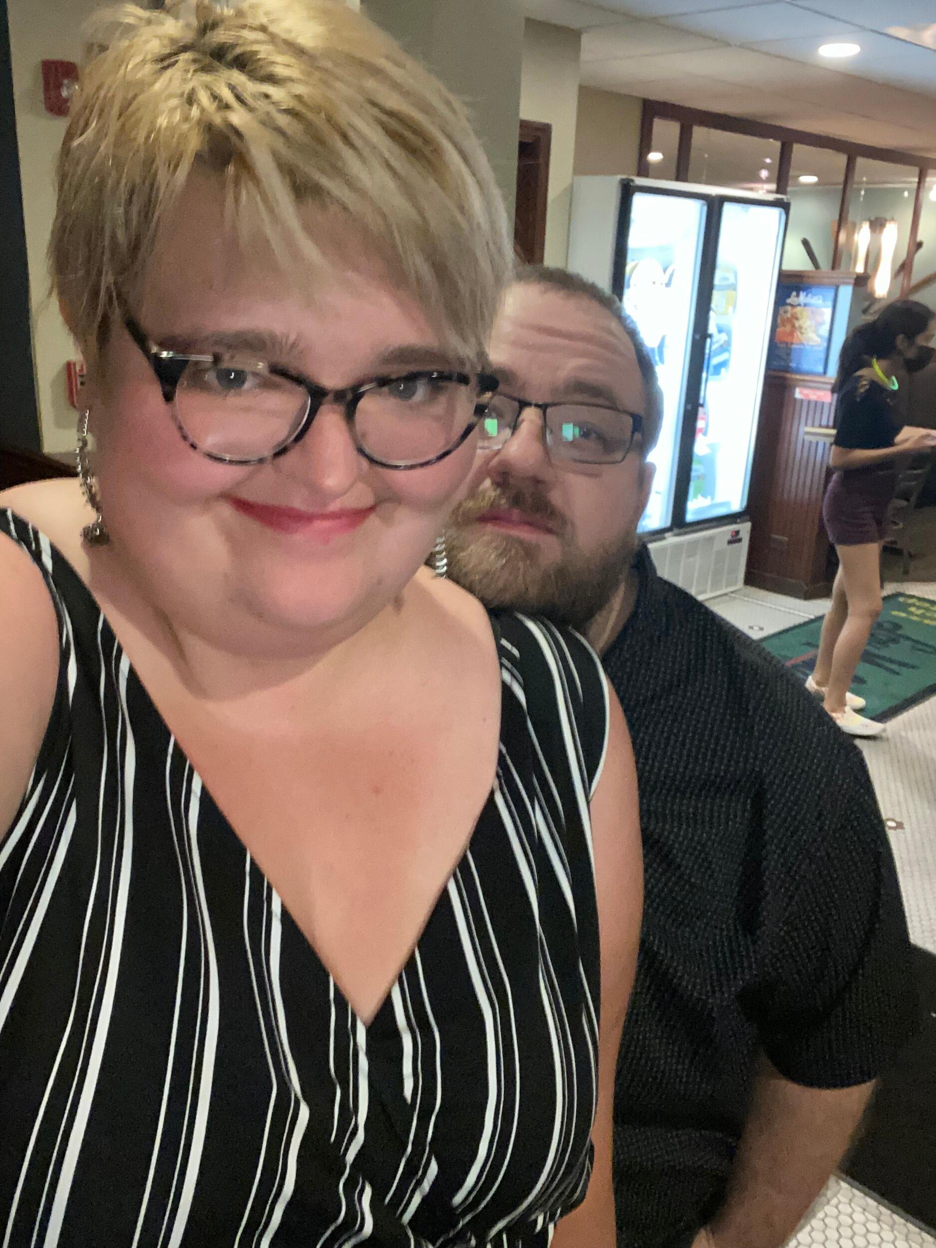 Our 6-month anniversary! Steve won $400 on one -spin at a casino and we celebrated at Lou Malnati's!