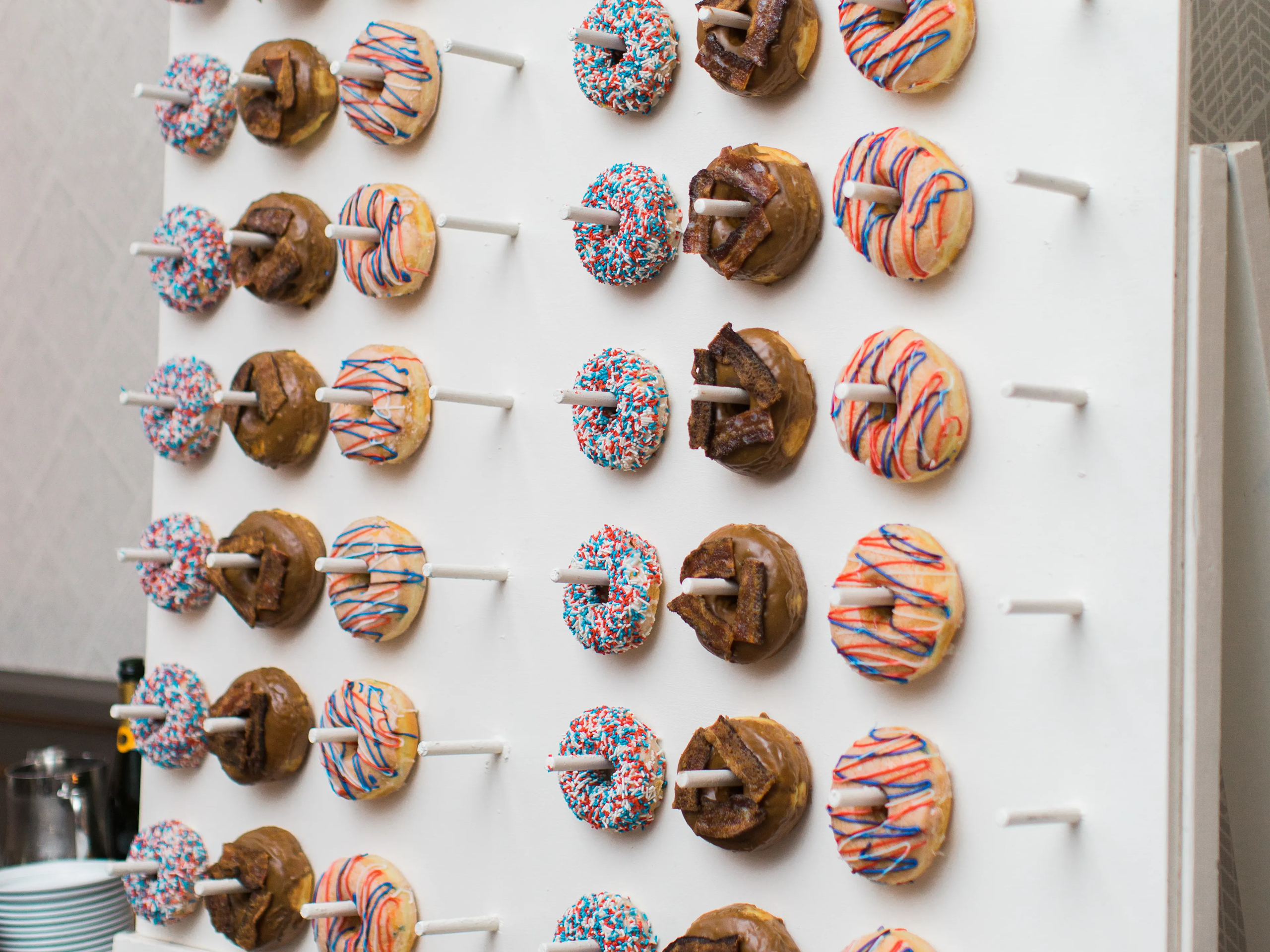 Donut wall at wedding
