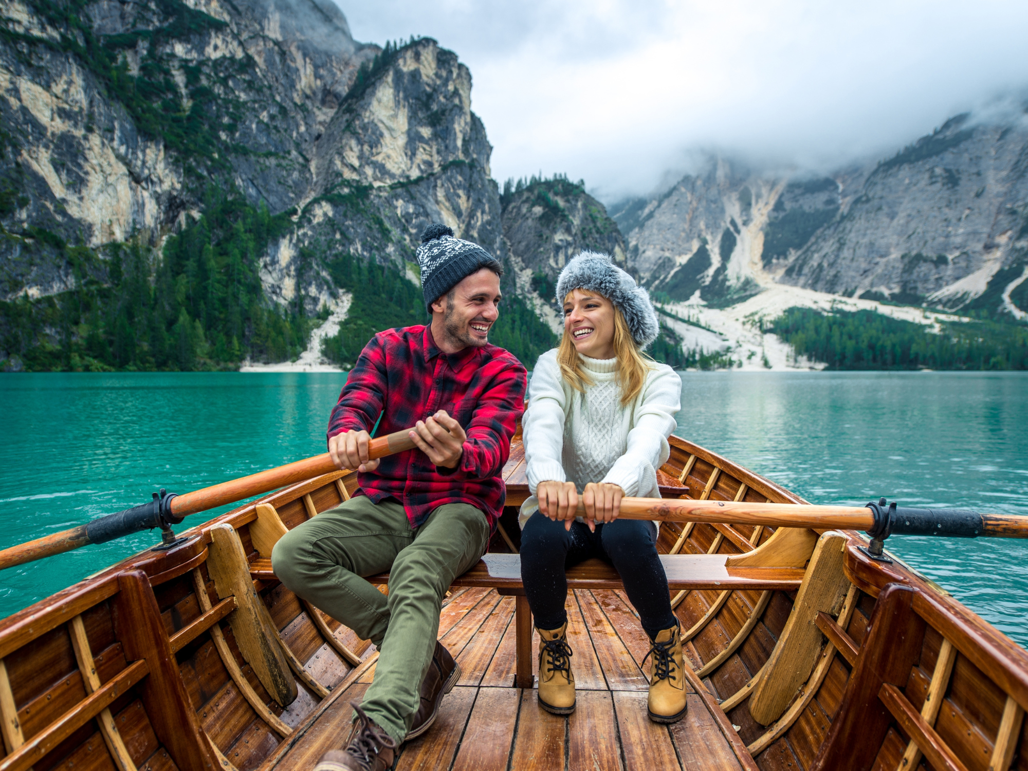 Couple on boat in Alaska 