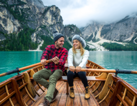 Couple on boat in Alaska 