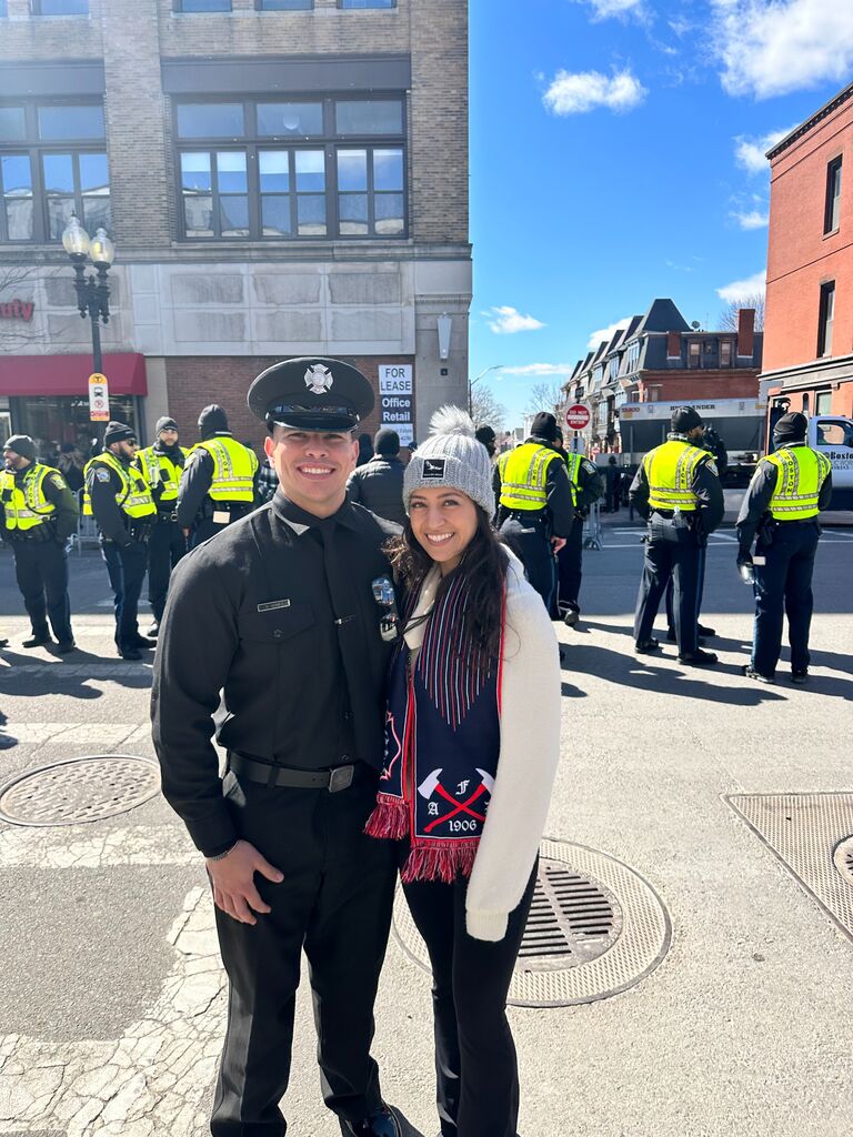 Seeing Garrett walk in Boston's St. Patrick's Day parade and our first of many trips.
