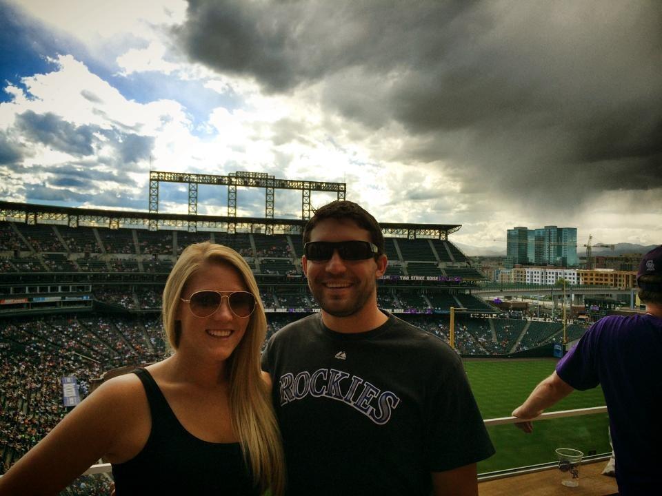 Enjoying a Rockies game. Ryan always wanting to go to every live sporting event possible.