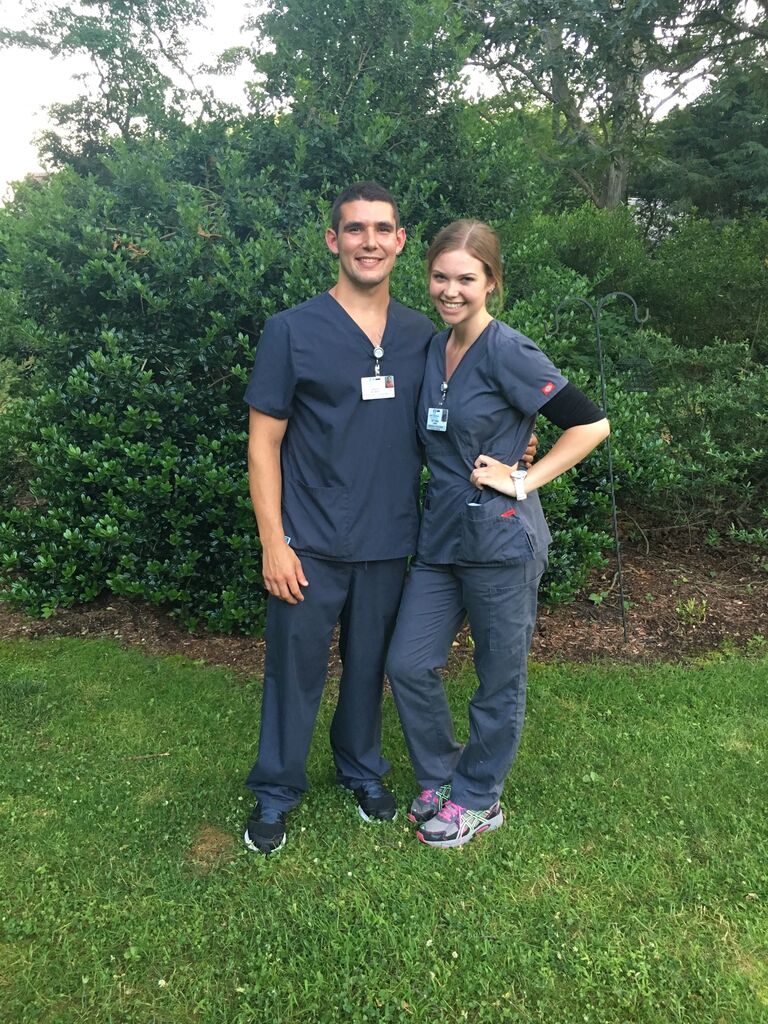 Dave and Victoria met as emergency department technicians in 2017. 
