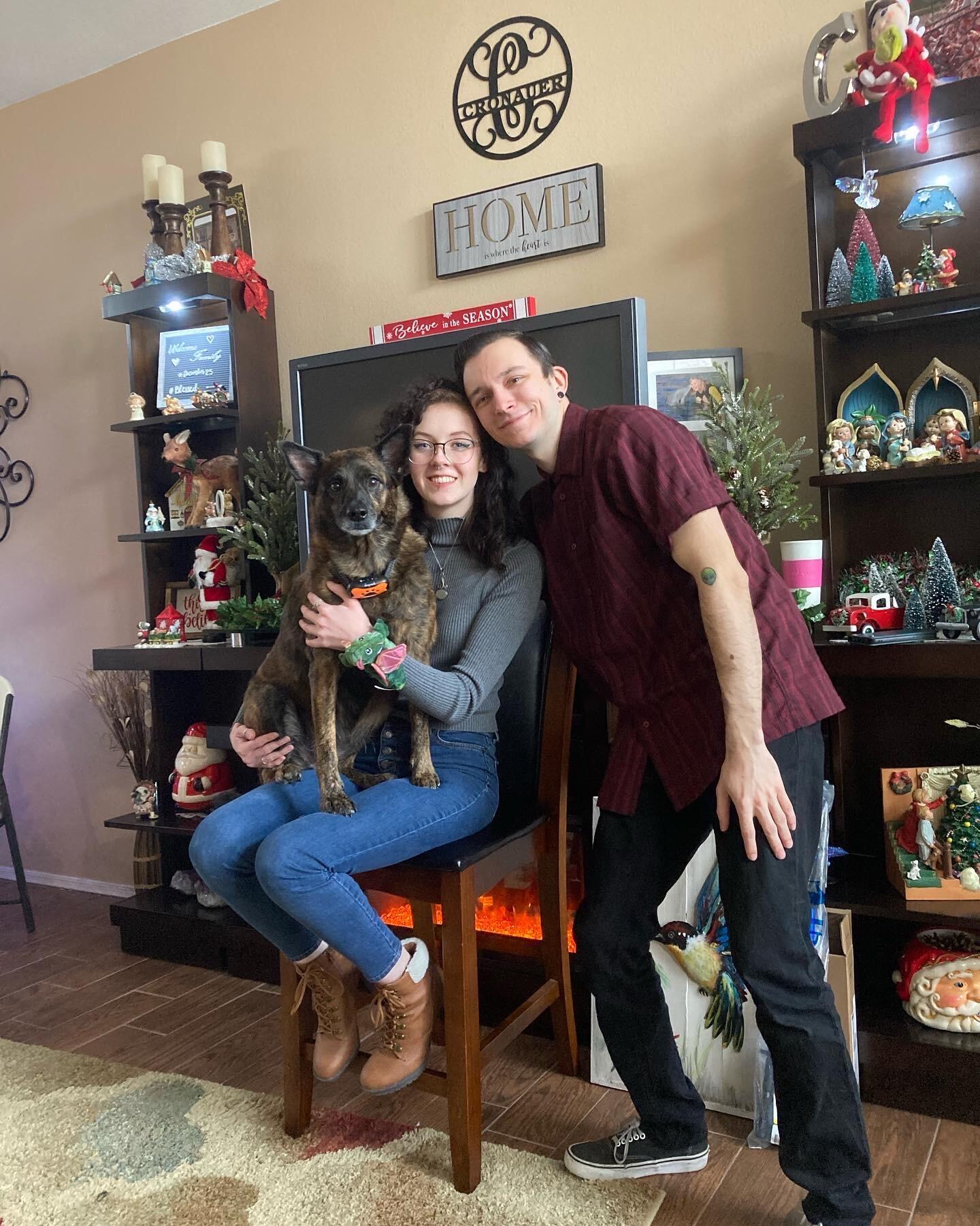 Our first Christmas together! Started a tradition with this photo. 