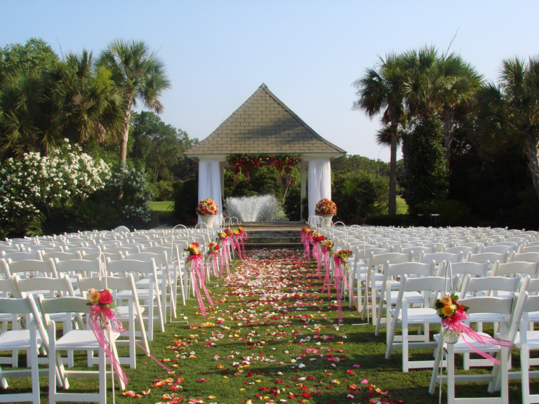 gazebo wedding ceremony set up at Sea Palms Resort