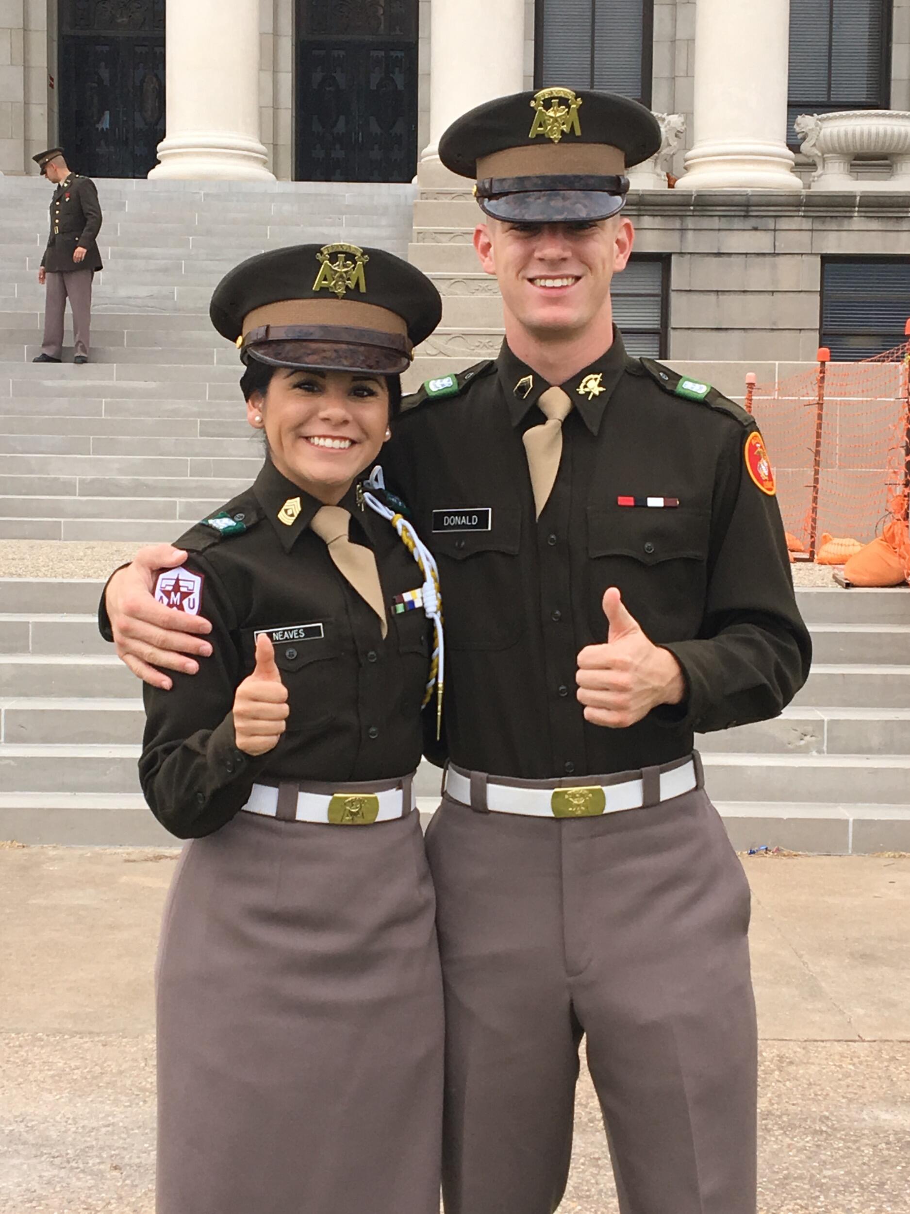 Gabby became First Sergeant of SQ-1 and Wyatt became the Training Sergeant. Wyatt will probably tell you that Gabby drove him nuts from here until they graduated. Let’s just say they had different leadership styles! 