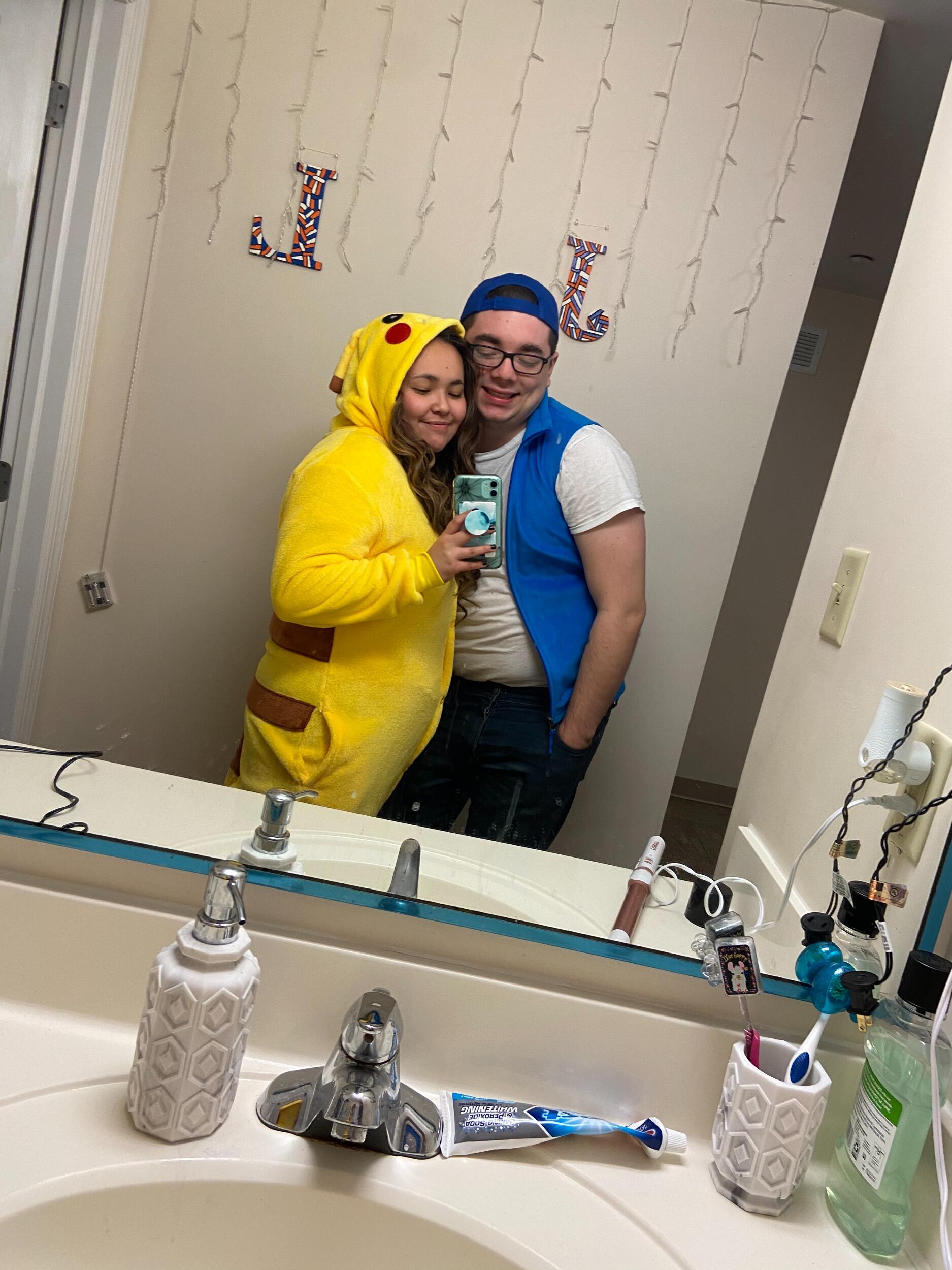 Our first Halloween together as Pikachu and Ash.