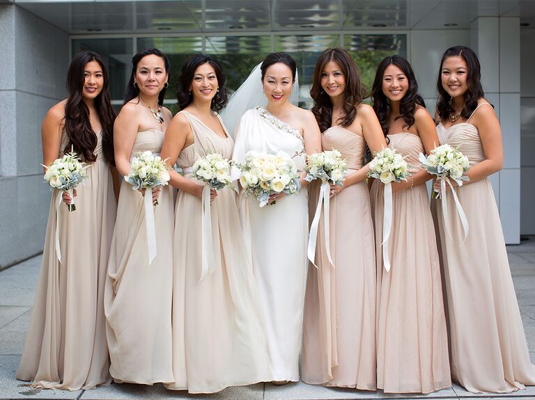 Neutral bridesmaid dresses