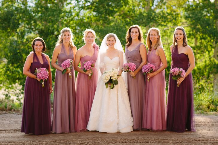 different length bridesmaid dresses