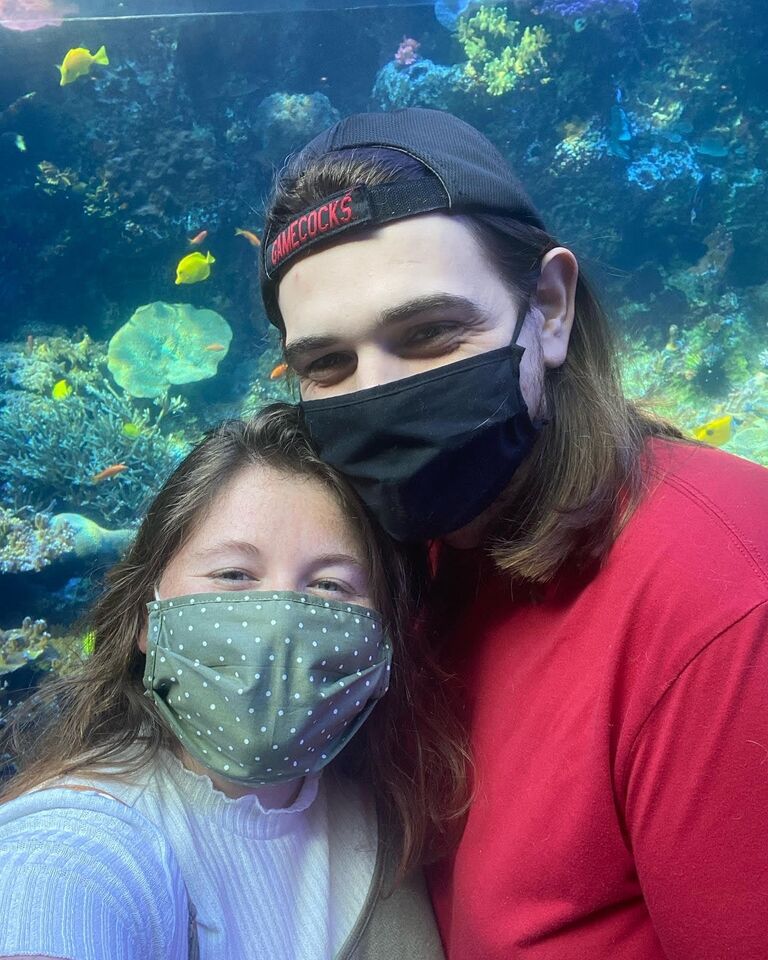 A masked up date to the aquarium.