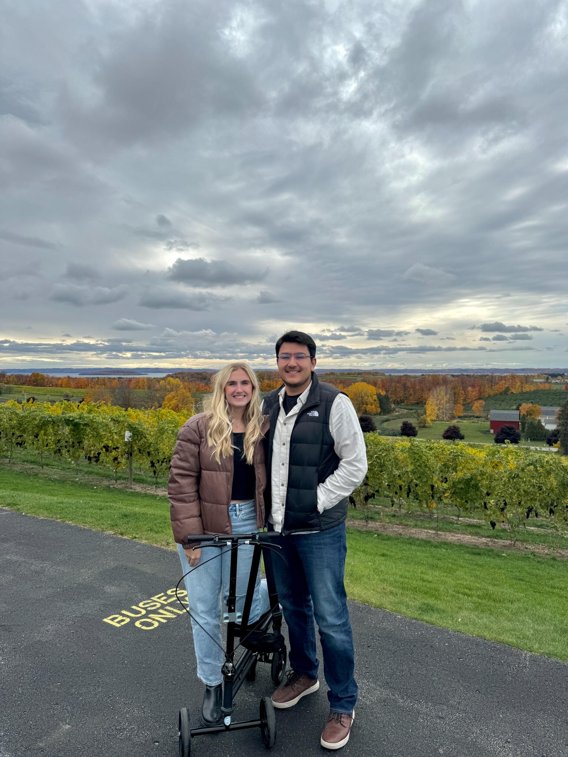 Brandon took Carley to Traverse City, MI to see the beautiful fall colors and to help her get out and about during her foot recovery. 