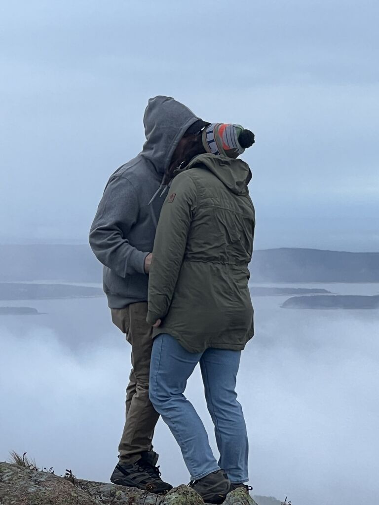 "Yes!!!" Engaged on Cadillac Mountain, Acadia National Park, ME. 