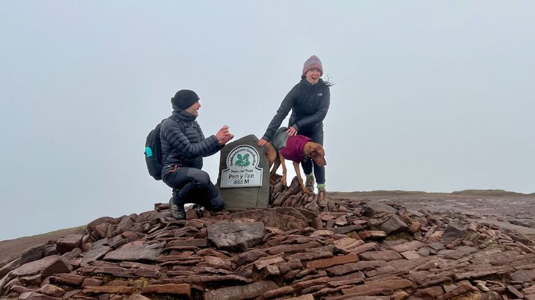 We got engaged on the top of Pen y fan! Ian planned everything perfectly except the weather :)