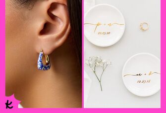 Collage of four 2nd anniversary gift ideas