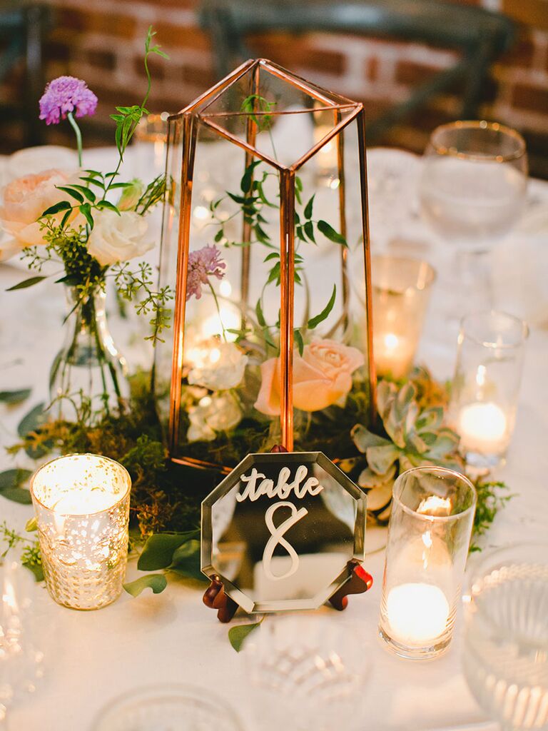 wedding table centres candles