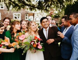 tropical vintage wedding in Seattle Washington