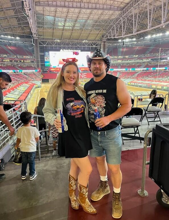 Celebrating Luke's birthday at Monster Jam.