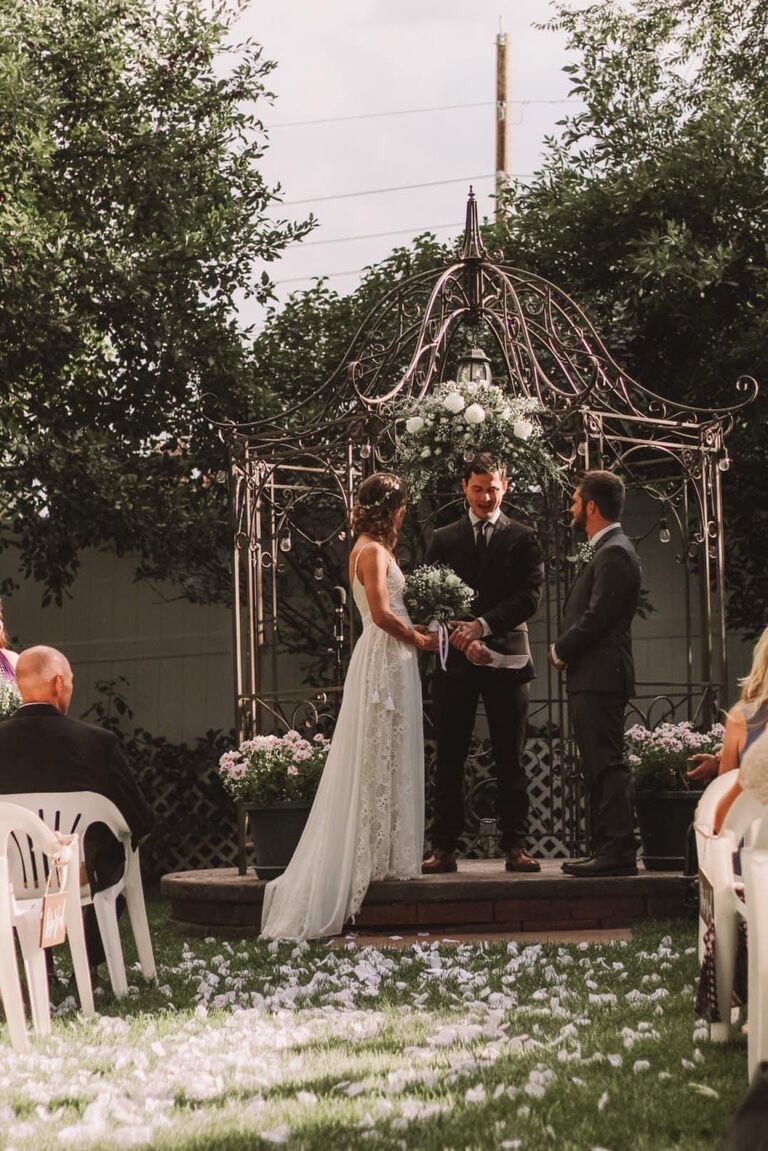 Josh Officiating Justin and Kelsey Johns' Wedding in Denver, CO. Justin is one of the Groomsmen.