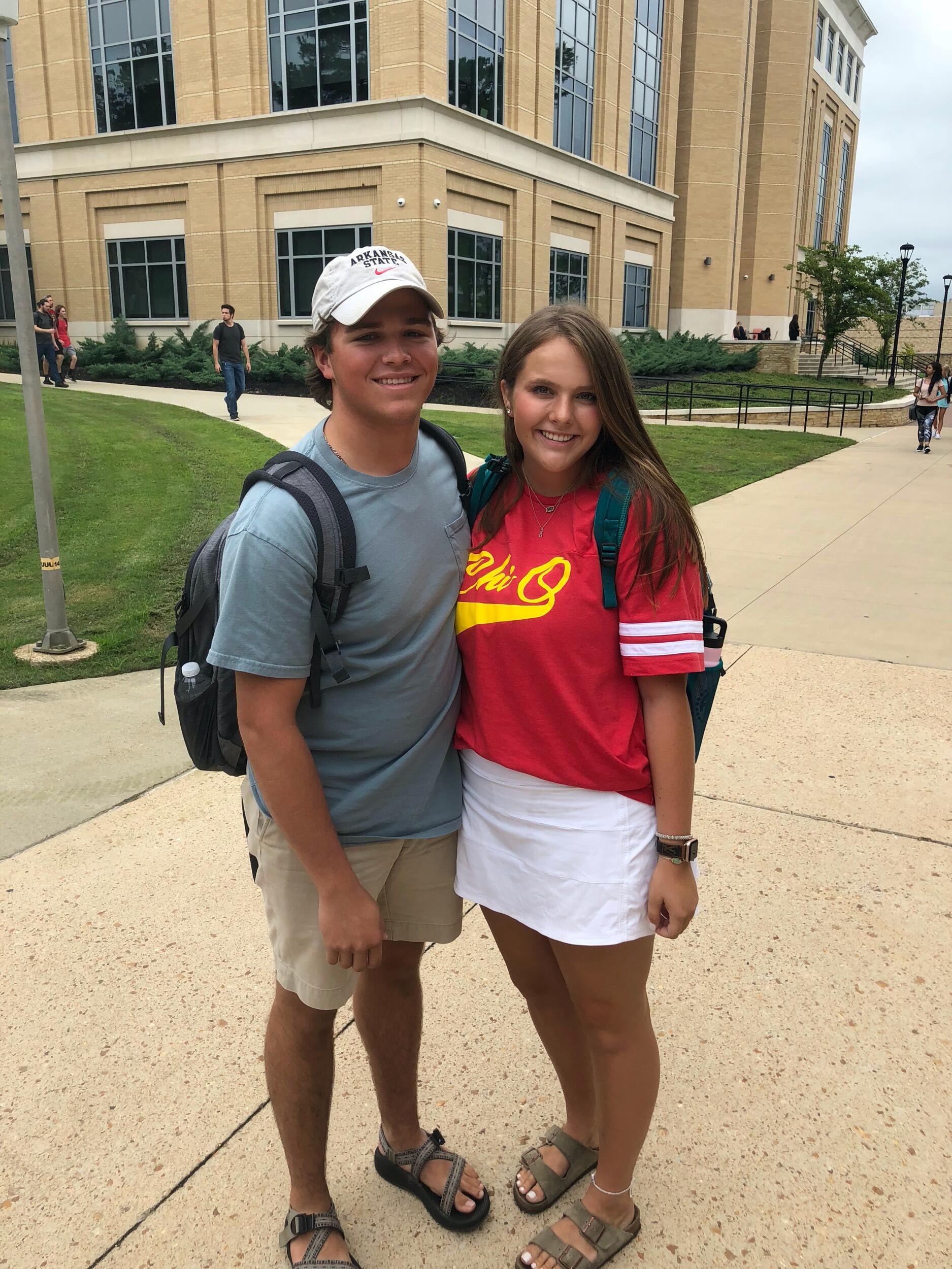 our first day of BOTH being in college