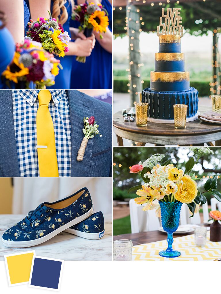 royal blue and champagne wedding colors