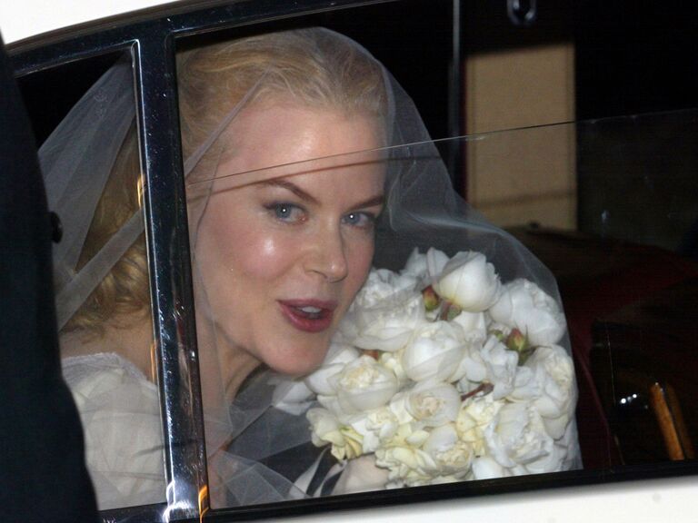 Nicole Kidman exiting from wedding to Keith Urban.