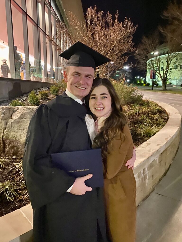 Matthew and Emily at Matthew's college graduation from USI.