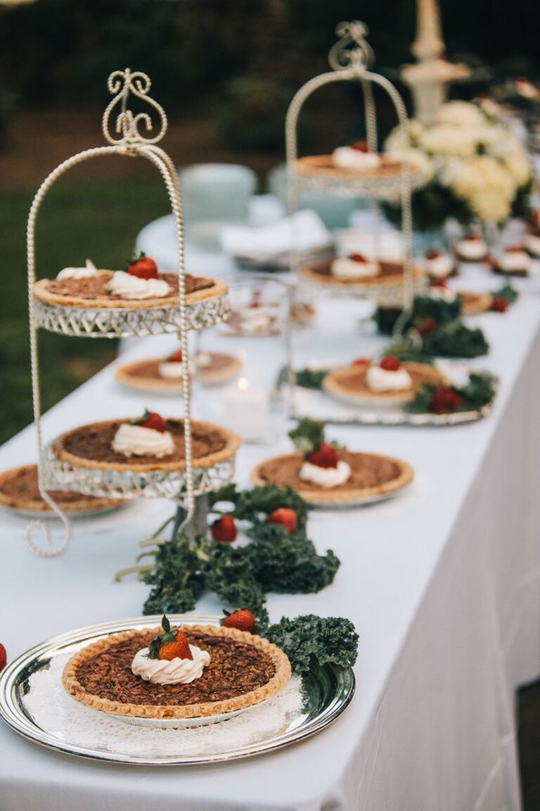 Chocolate pecan pies at wedding reception