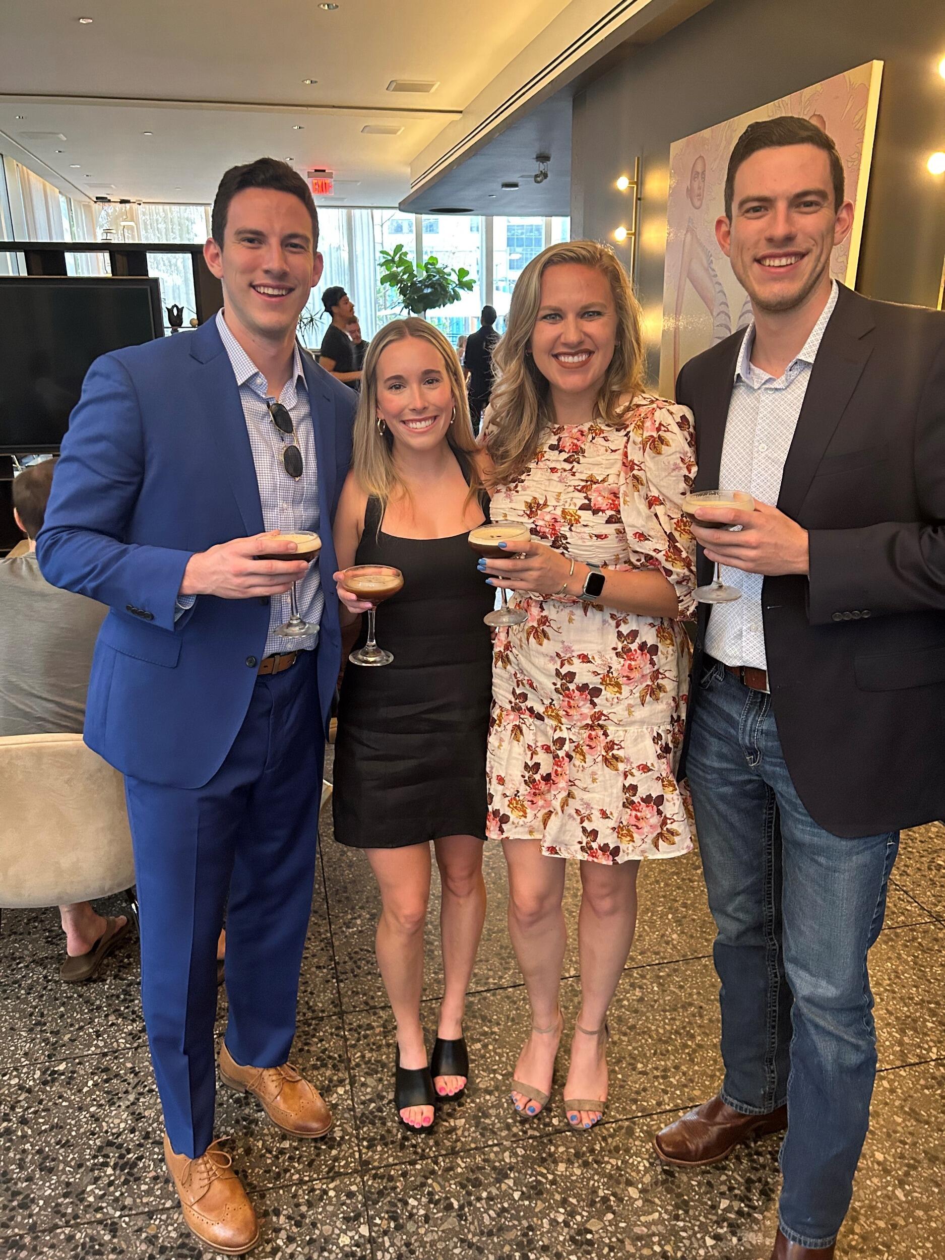 Celebrating Taylor's MBA graduation with our favorite espresso martinis (not pictured: Andrew and Nicole Barsch who were off in Europe getting engaged). 