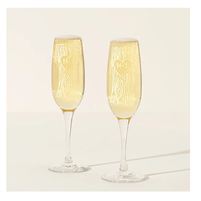 Etched Champagne Flutes from Uncommon Goods 