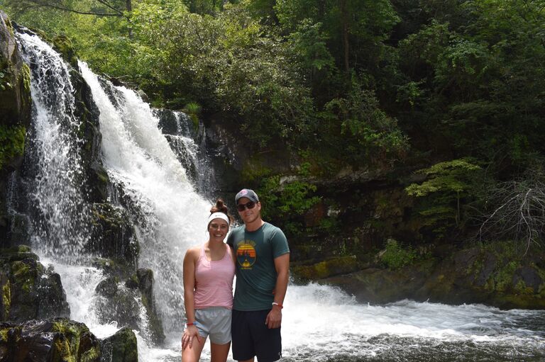 Dan and Sam exploring Abrams Falls in Tennessee! They love exploring all the new hikes around their home!
