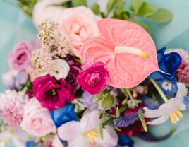 Bouquet of bright pink flowers