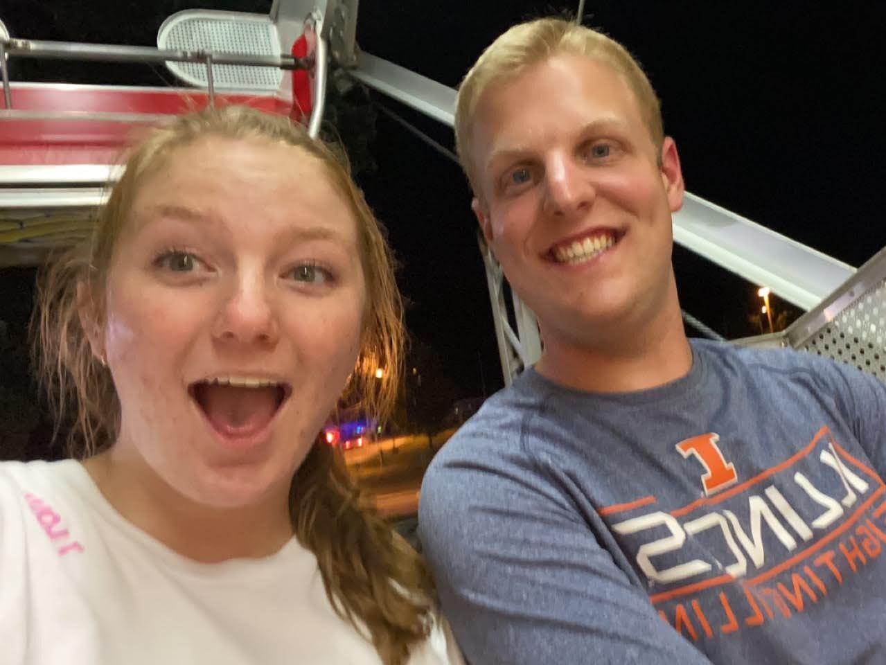 Josh and Gracie rode the Ferris Wheel at the Champaign County Fair! So romantic!
