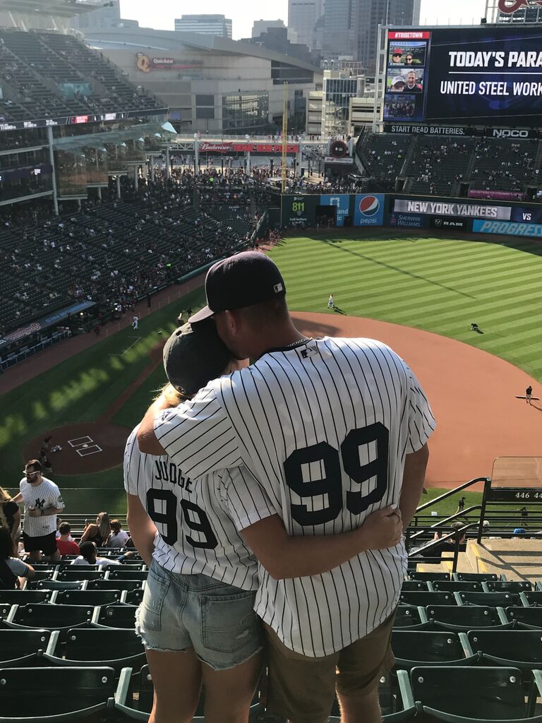 The day Kyle asked Darienne to be his girlfriend at the Yankees game in Cleveland, OH!
