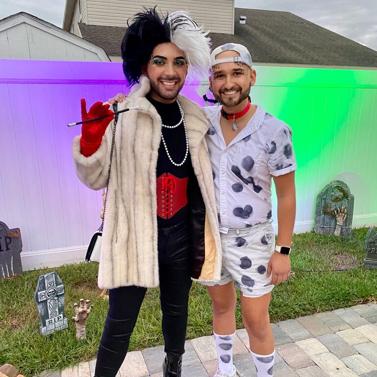 First Halloween coordinating outfits together! Manny was Cruella and Matthew was a Dalmatian... Throughout the years we've experimented with other costumes like a Nun+Devil Prisoner, and a Grandma+Grandpa