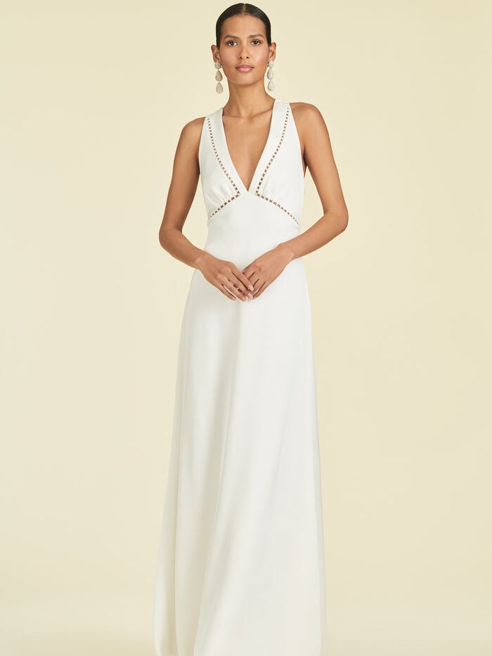 Casual beach wedding dress by Sachin & Babi. 