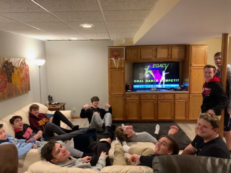 The boys watching Ali doing her first solo!