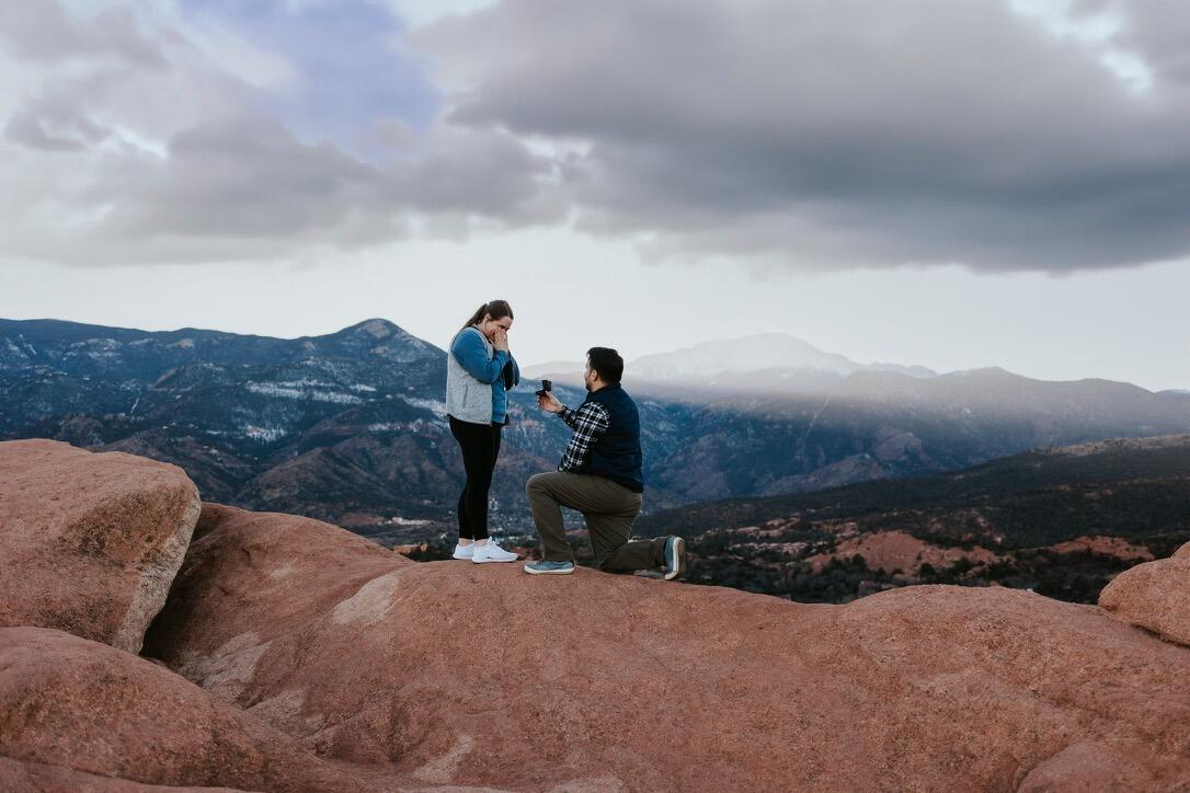 On November 11th 2023 at the Garden of the Gods, Sammy got down on one knee.