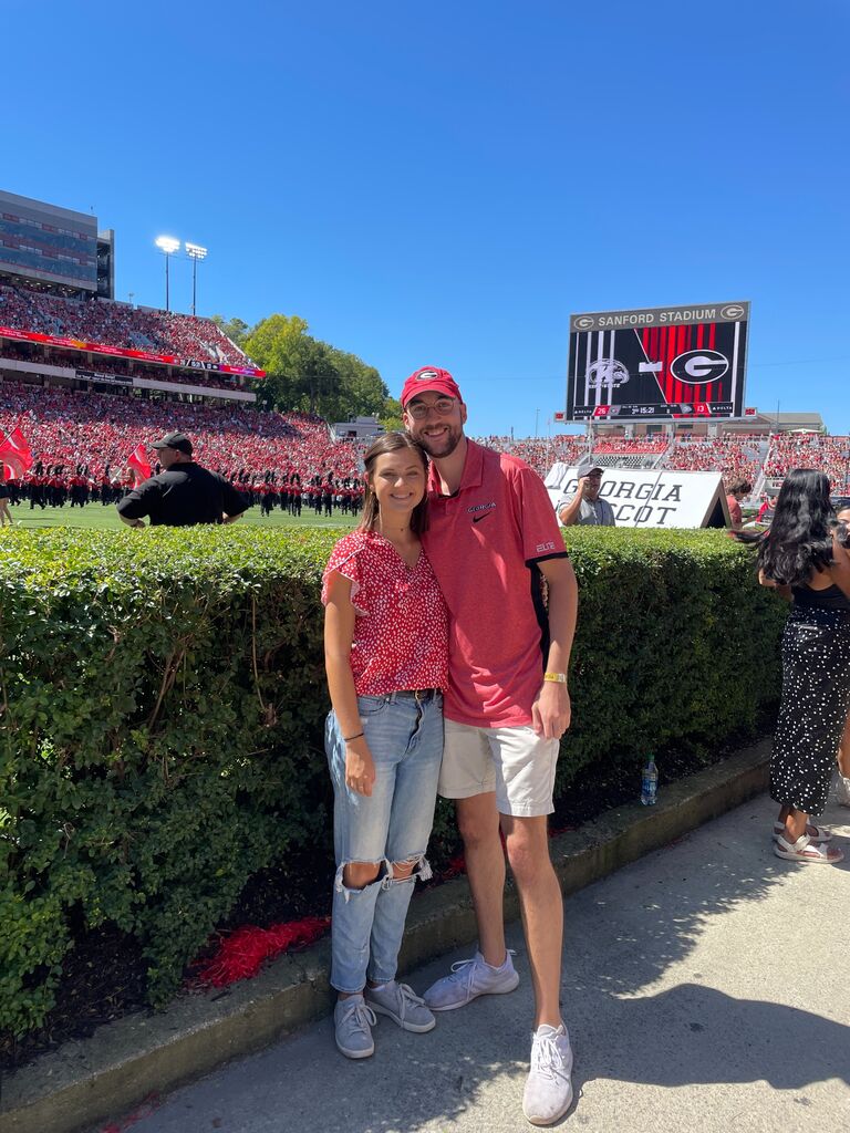 Daniel and Chloe's first UGA game. It was a win of course. #GODAWGS