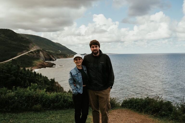 Sean and Chloe on their trip along the Cabot Trail, photo taken by a stranger!!