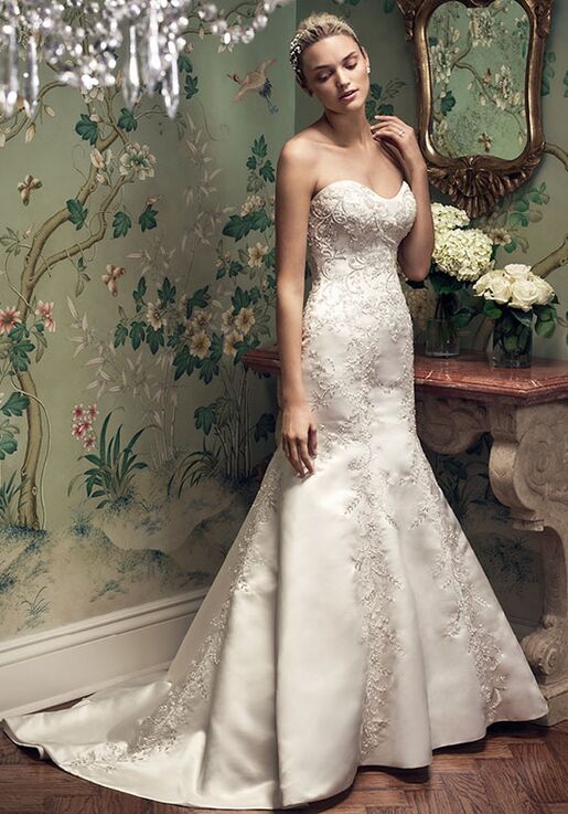 sleek satin wedding dress