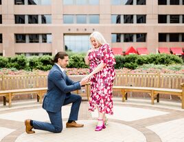 A man proposes to a woman outside