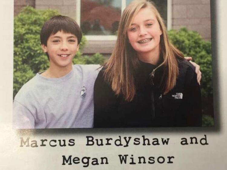 Voted "cutest couple" by our 8th grade classmates when we were just friends