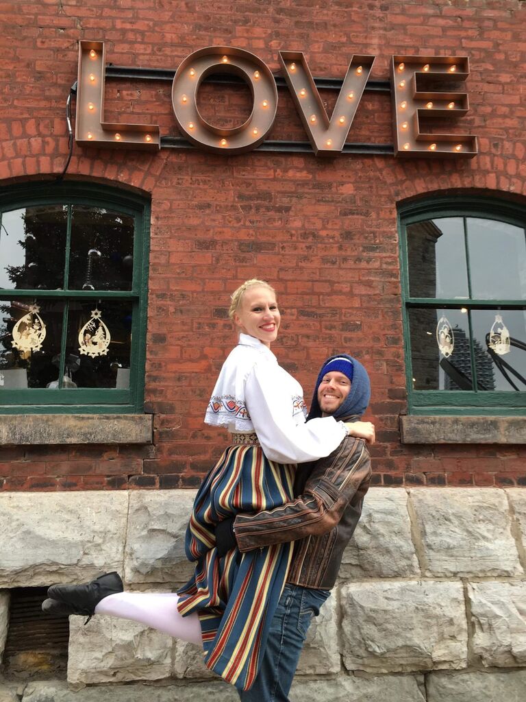 Distillery Christmas Market. Elli's Estonian folk dance group had just performed.
