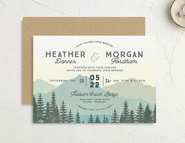 scenic forest mountain wedding invitation