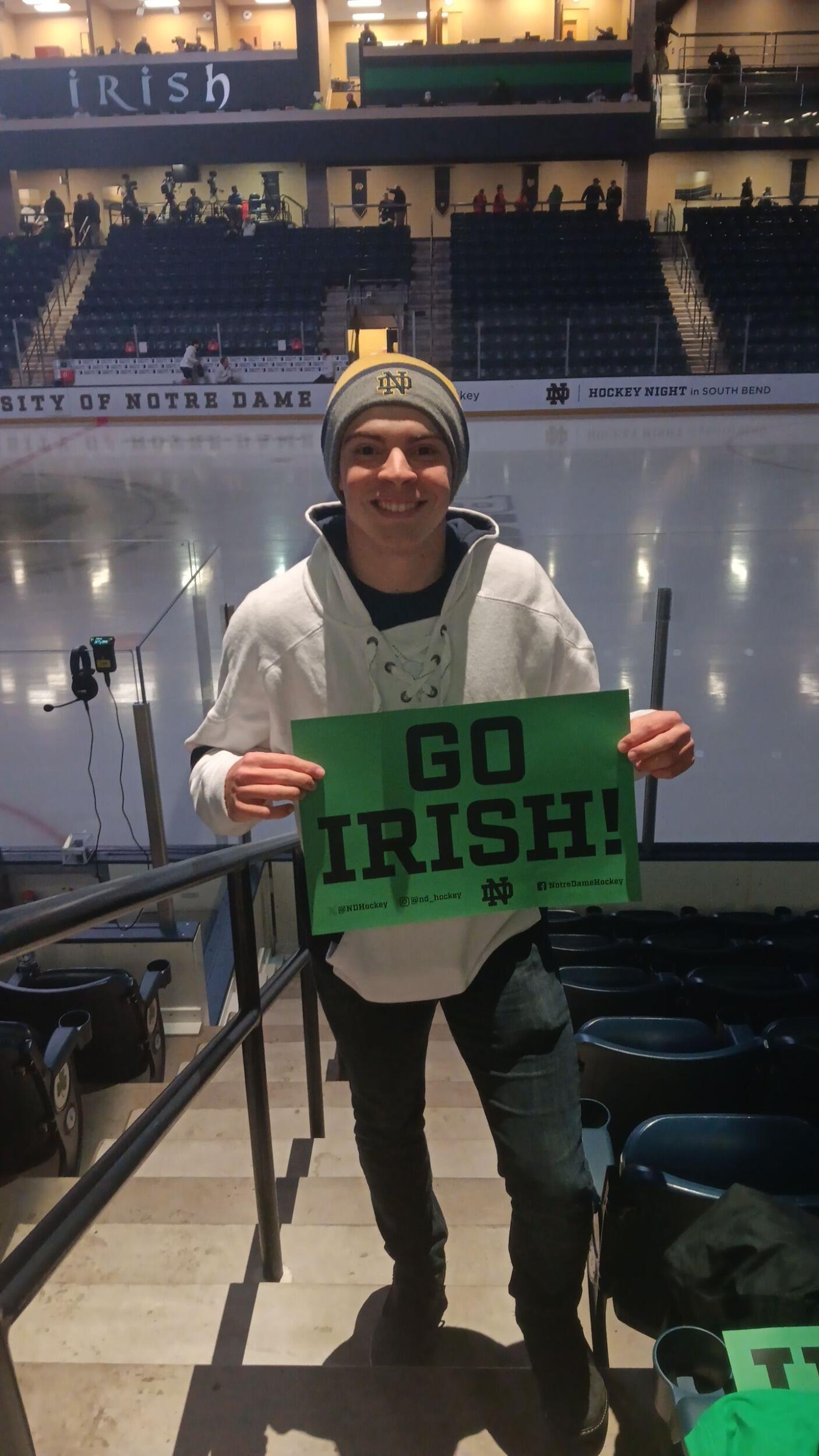 A Notre Dame hockey game.